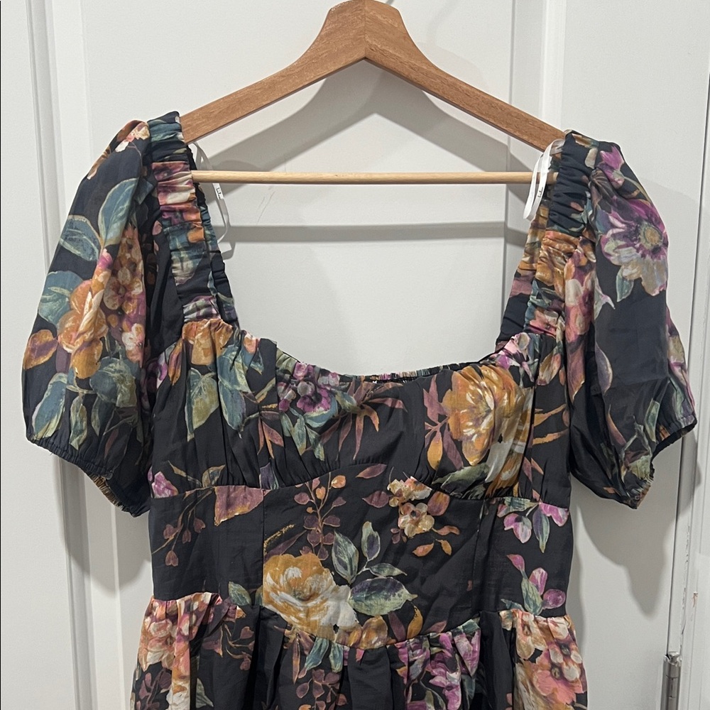 Lulu's Black Floral Midi Dress with Pastel Blooms - Picture 7 of 12